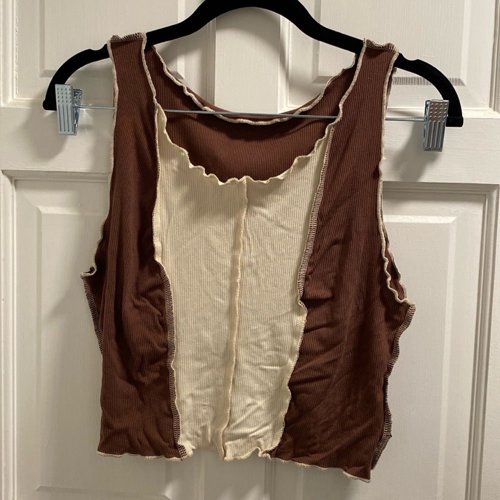 Contrast Panel Lettuce Trim Tank Top